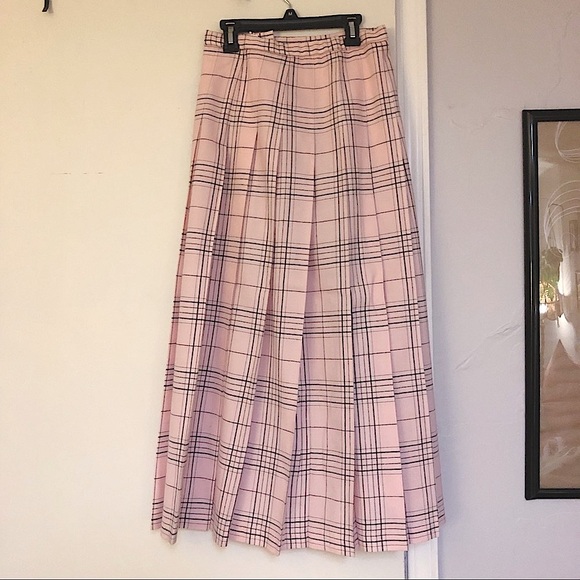 Vintage Pendleton Pink Wool Skirt Midi A-Line
